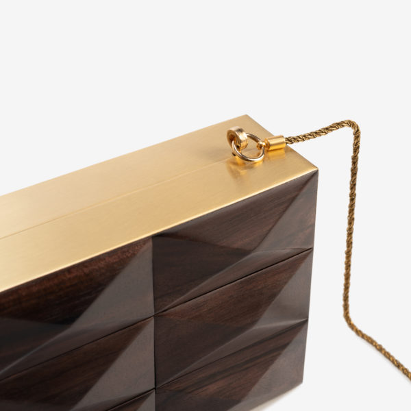 Jade clutch in wood Caroline De Marchi