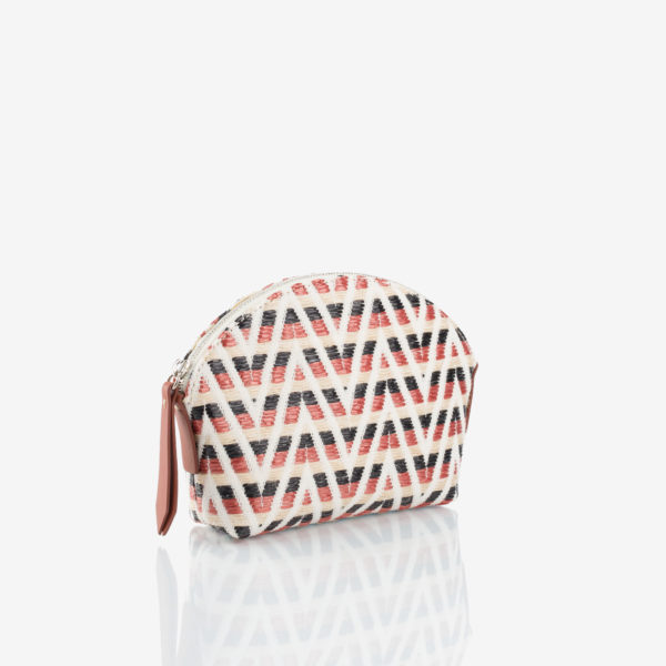 Vali Africa pouch raffia and leather Caroline De Marchi