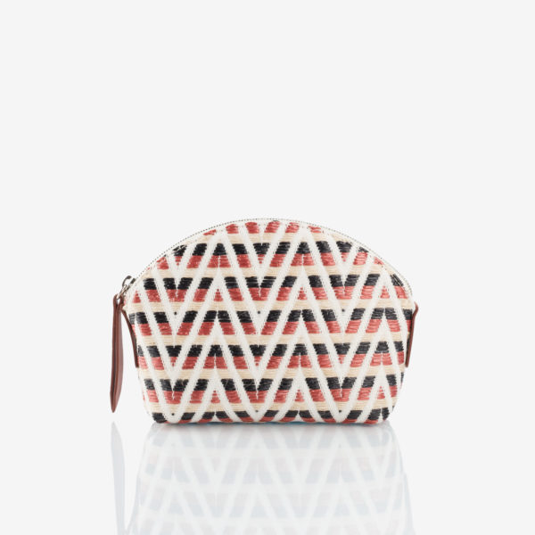 Vali Africa pouch raffia and leather Caroline De Marchi