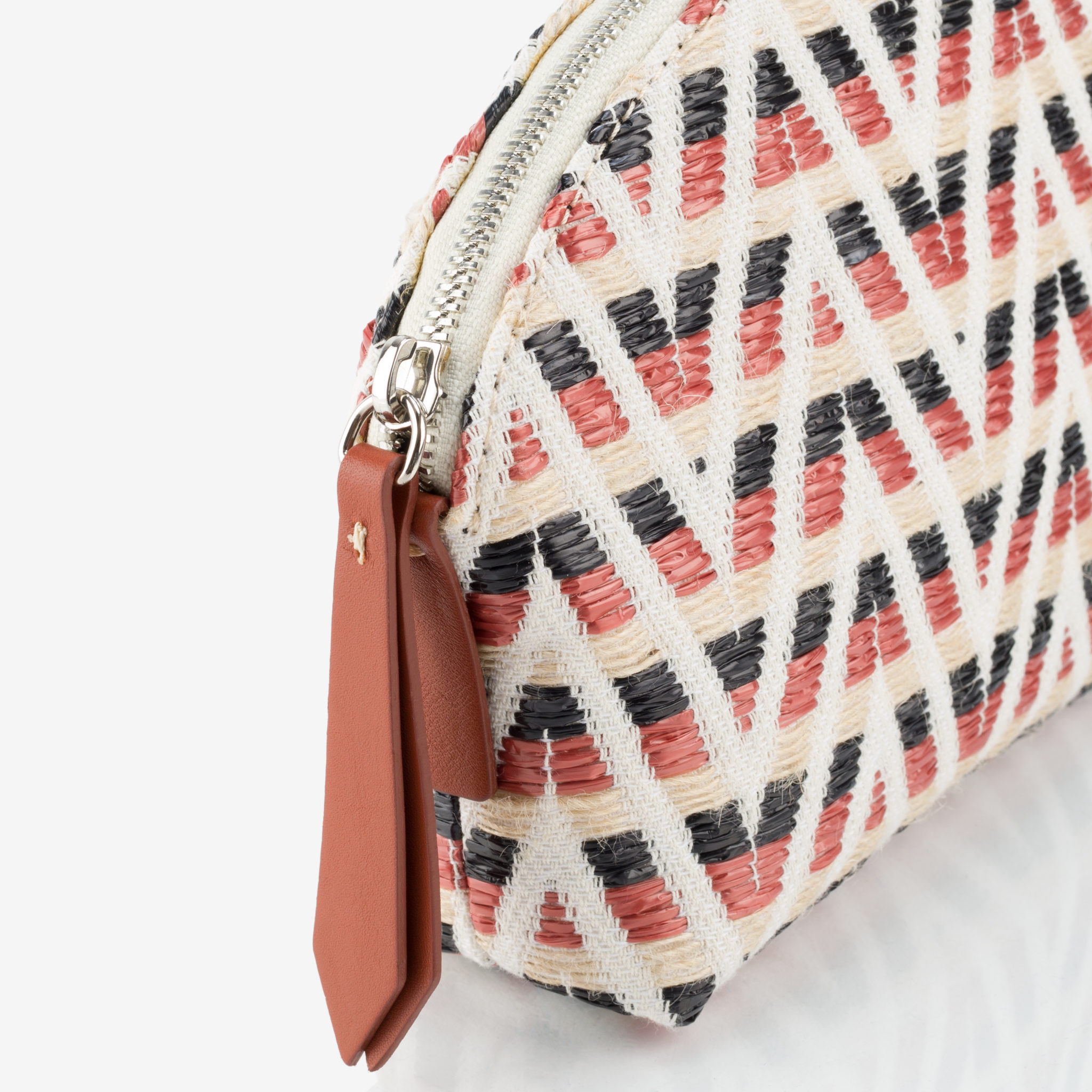 Vali Africa pouch raffia and leather Caroline De Marchi