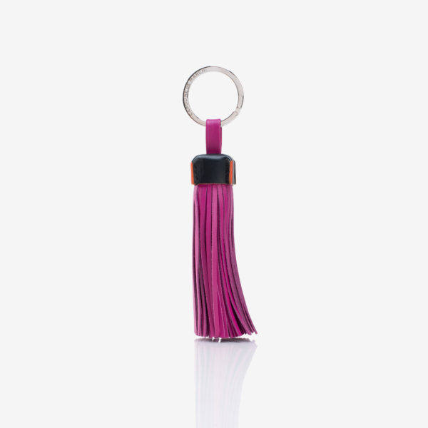 Hope Trio fuschia leather keychain Caroline De Marchi