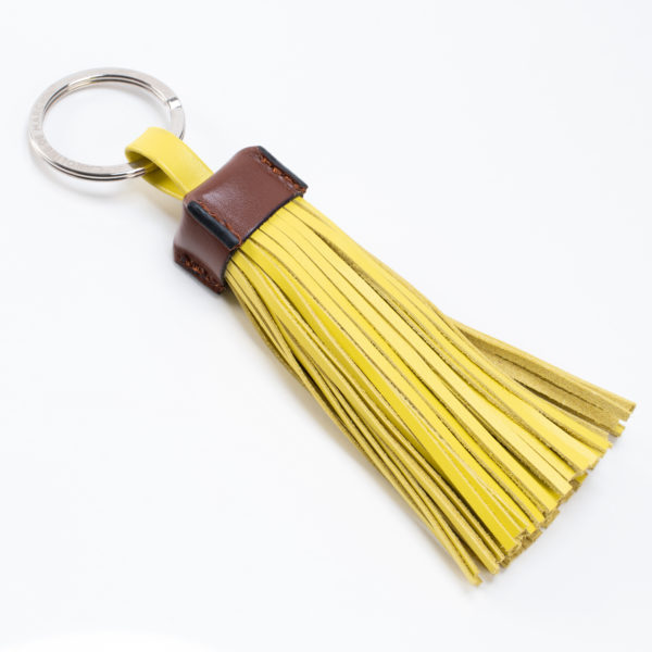 Hope Trio yellow leather keychain Caroline De Marchi