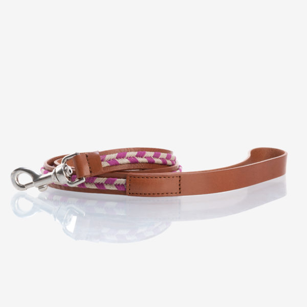 Jaipur dog leash fushia Caroline De Marchi