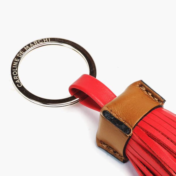 Hope Trio red leather keychain Caroline De Marchi