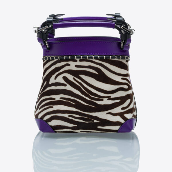 Cubo Marmara violet bag with zebra print Caroline De Marchi