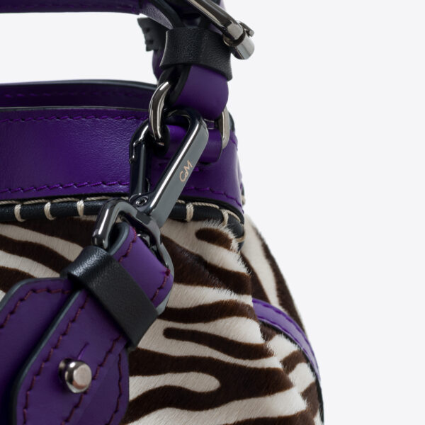 Cubo Marmara violet zebra print bag Caroline De Marchi