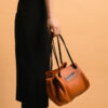 Lori tawny bag in grained leather Caroline De Marchi