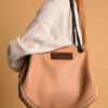 Lori beige bag in grained leather Caroline De Marchi