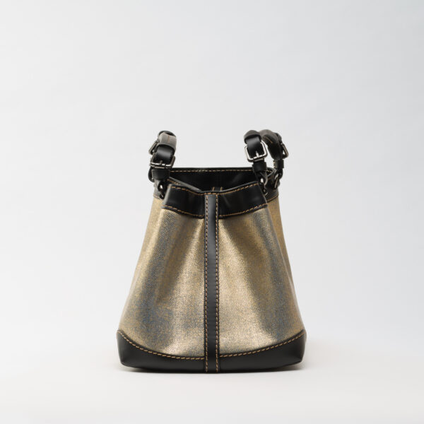 Cubo Amlach medium bag gold denim Caroline De Marchi