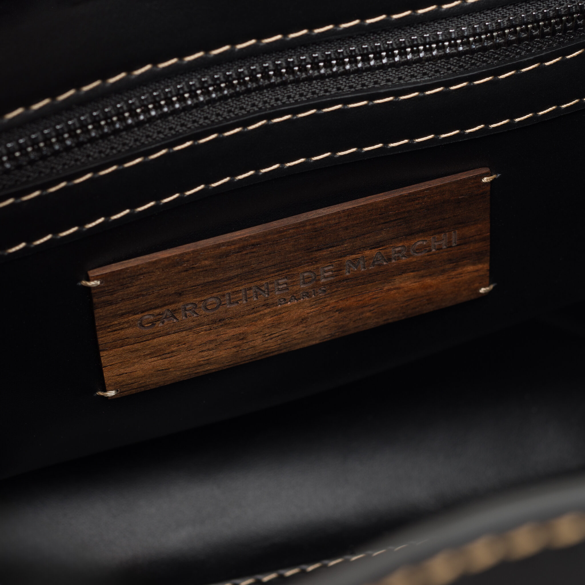 Cubo Amlach medium bag gold denim Caroline De Marchi