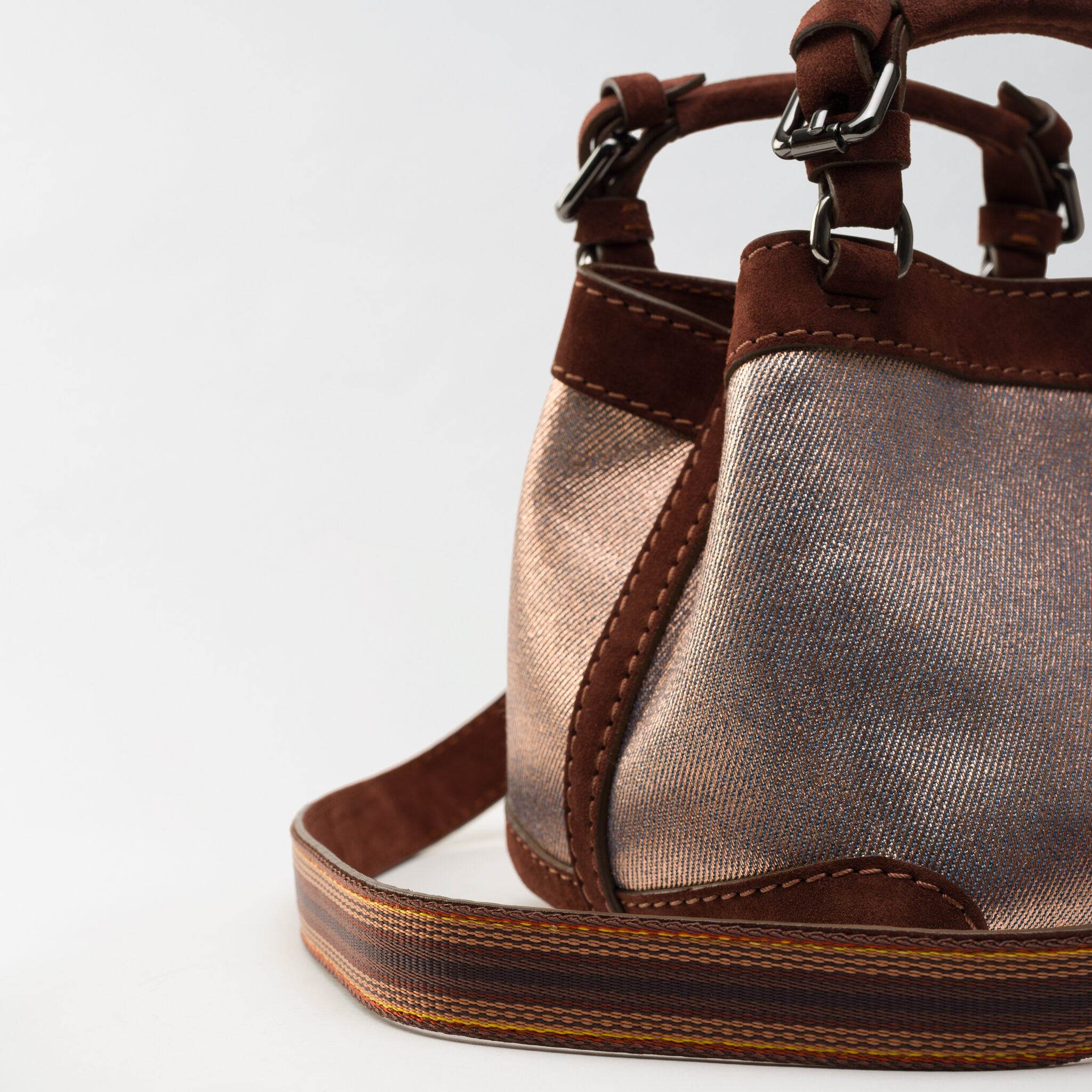 Cubo Luthien mini bag copper denim Caroline De Marchi