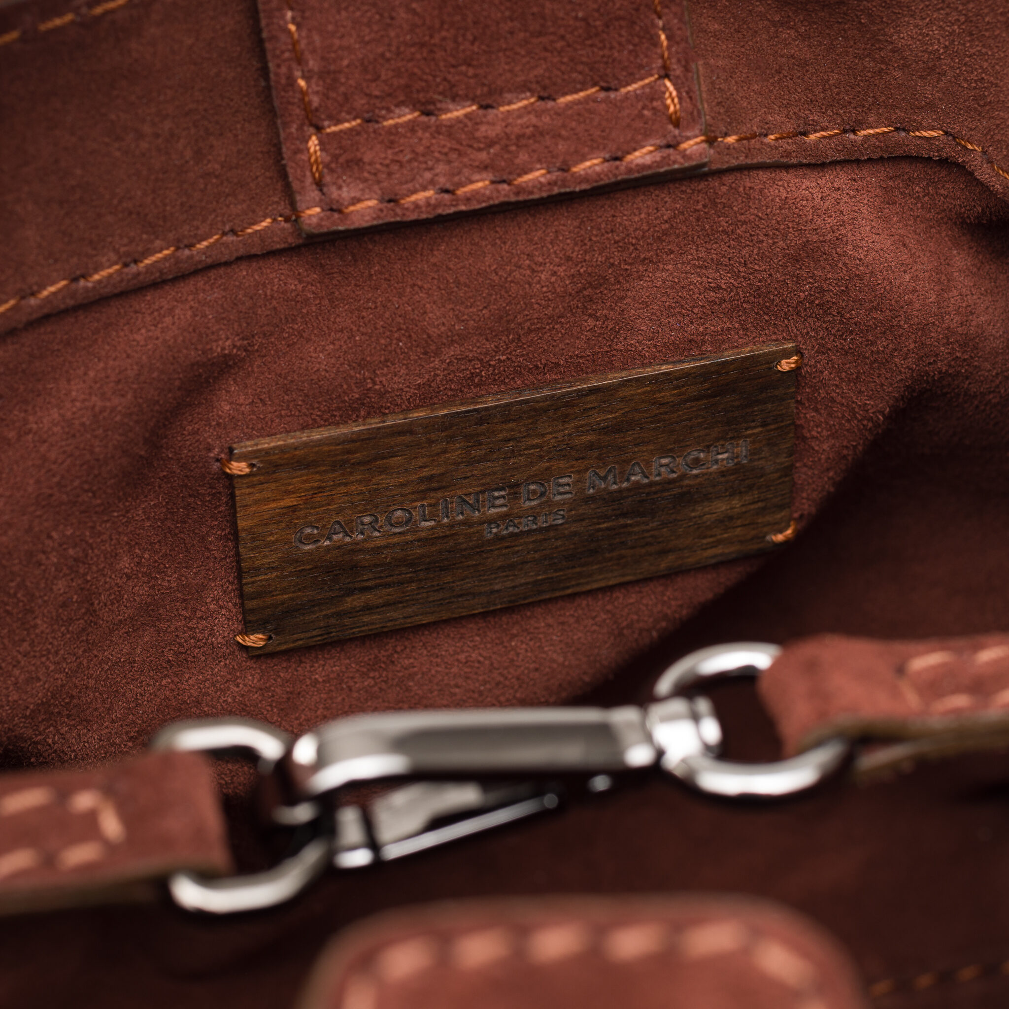 Cubo Luthien mini bag copper denim Caroline De Marchi