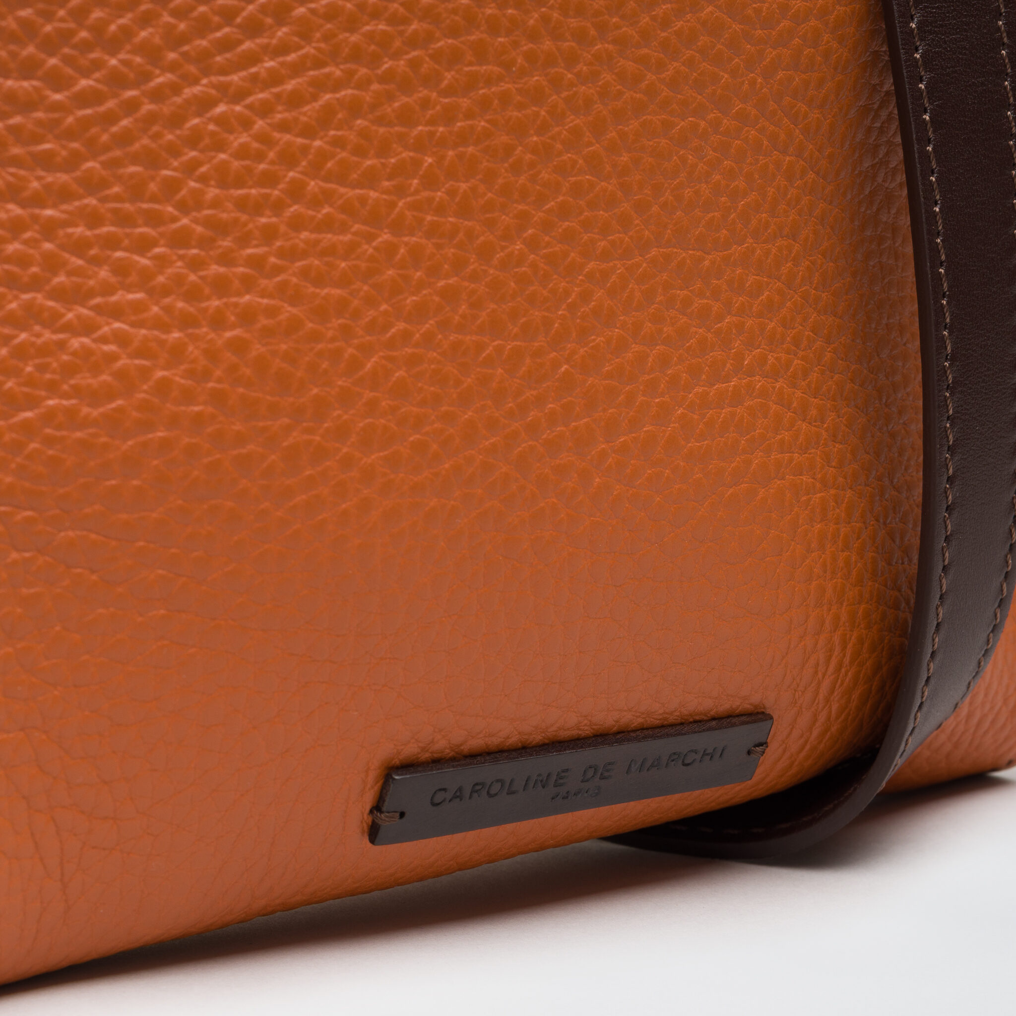 Raph Heol orange leather bag Caroline De Marchi