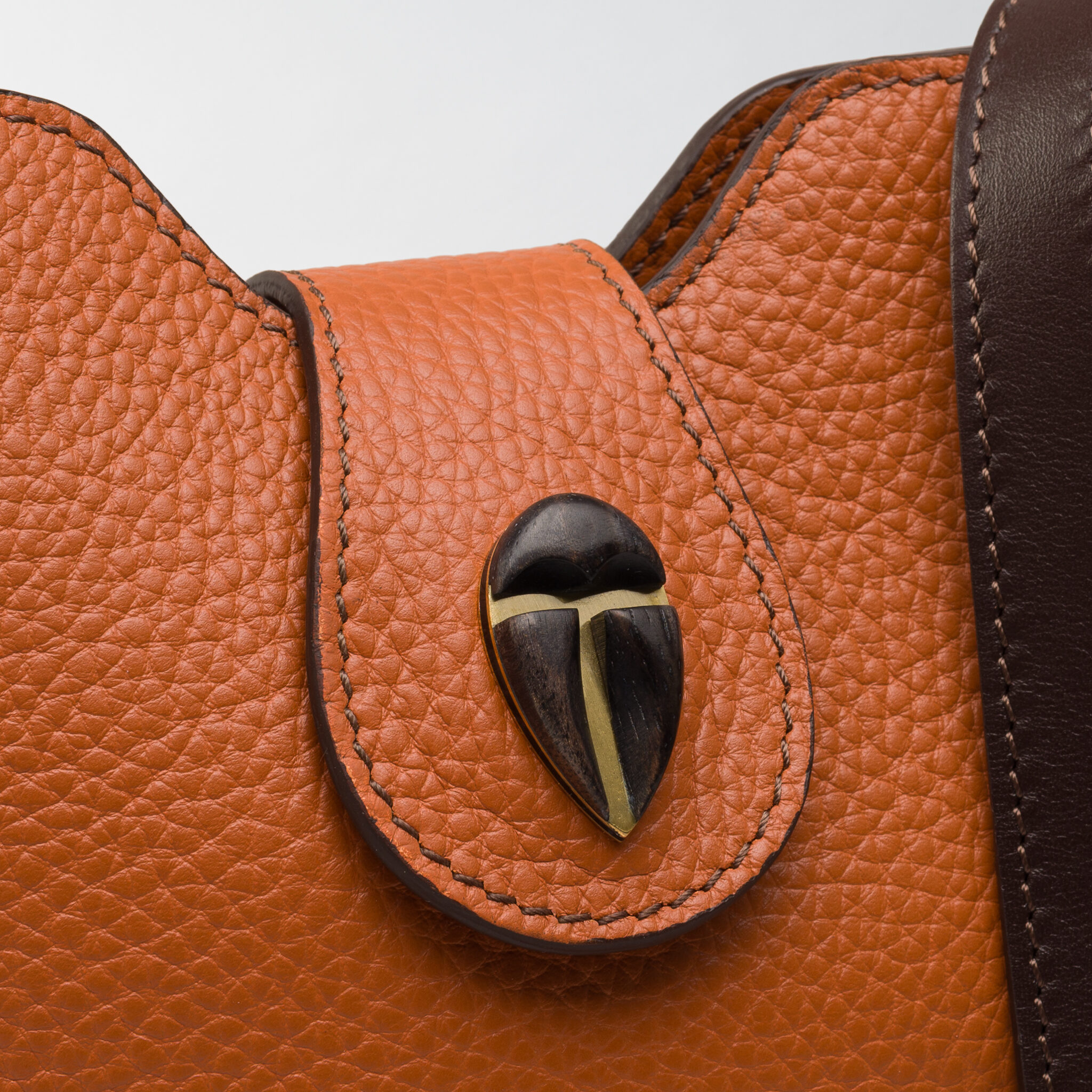 Raph Heol orange leather bag Caroline De Marchi