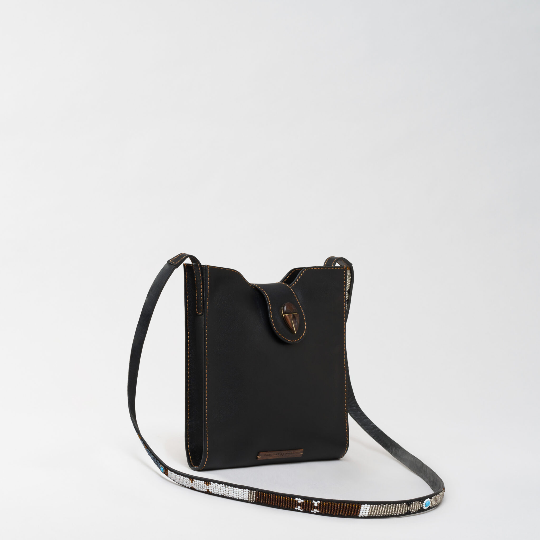 Raph Aheri black leather bag Caroline De Marchi