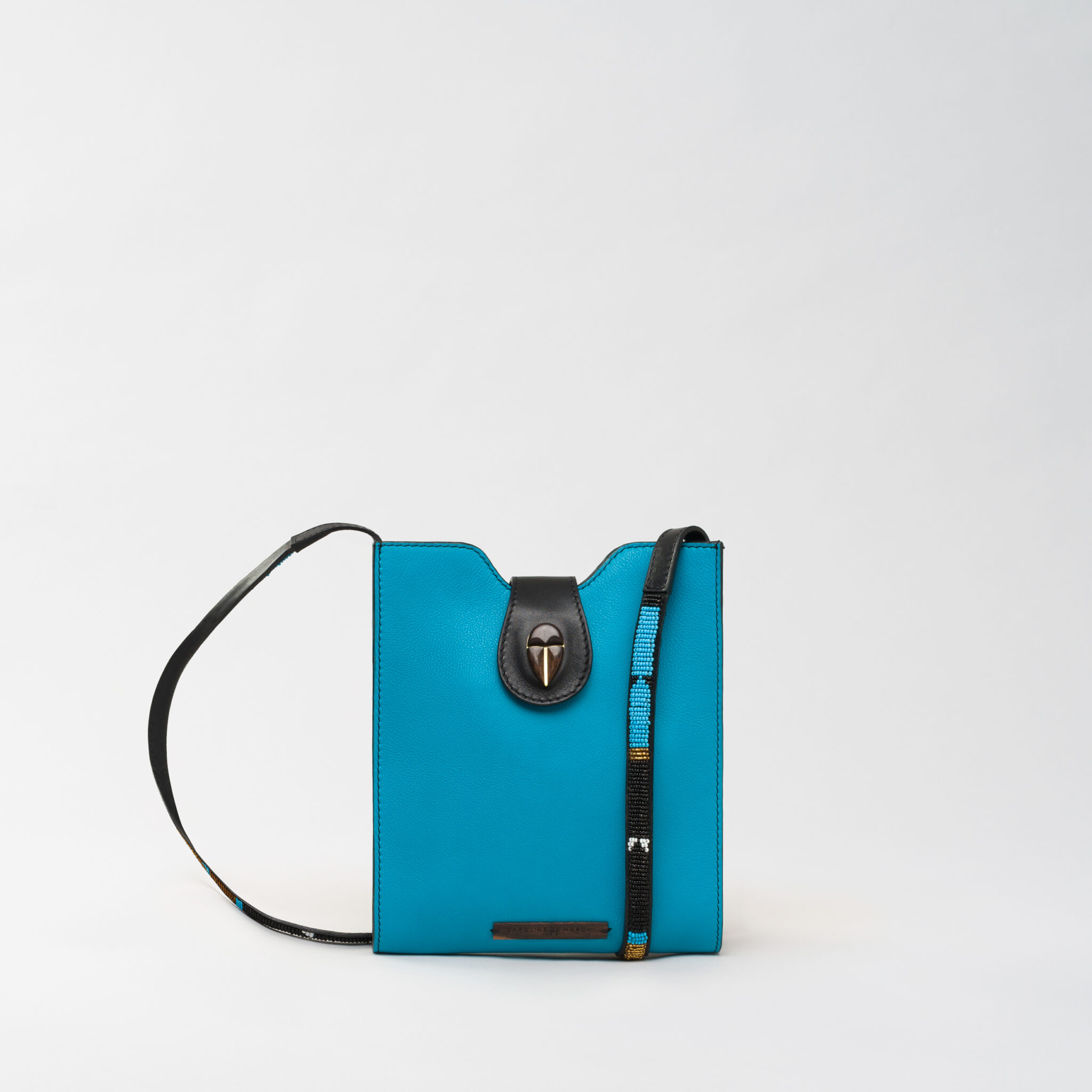 Raph Azibo turquoise leather bag Caroline De Marchi