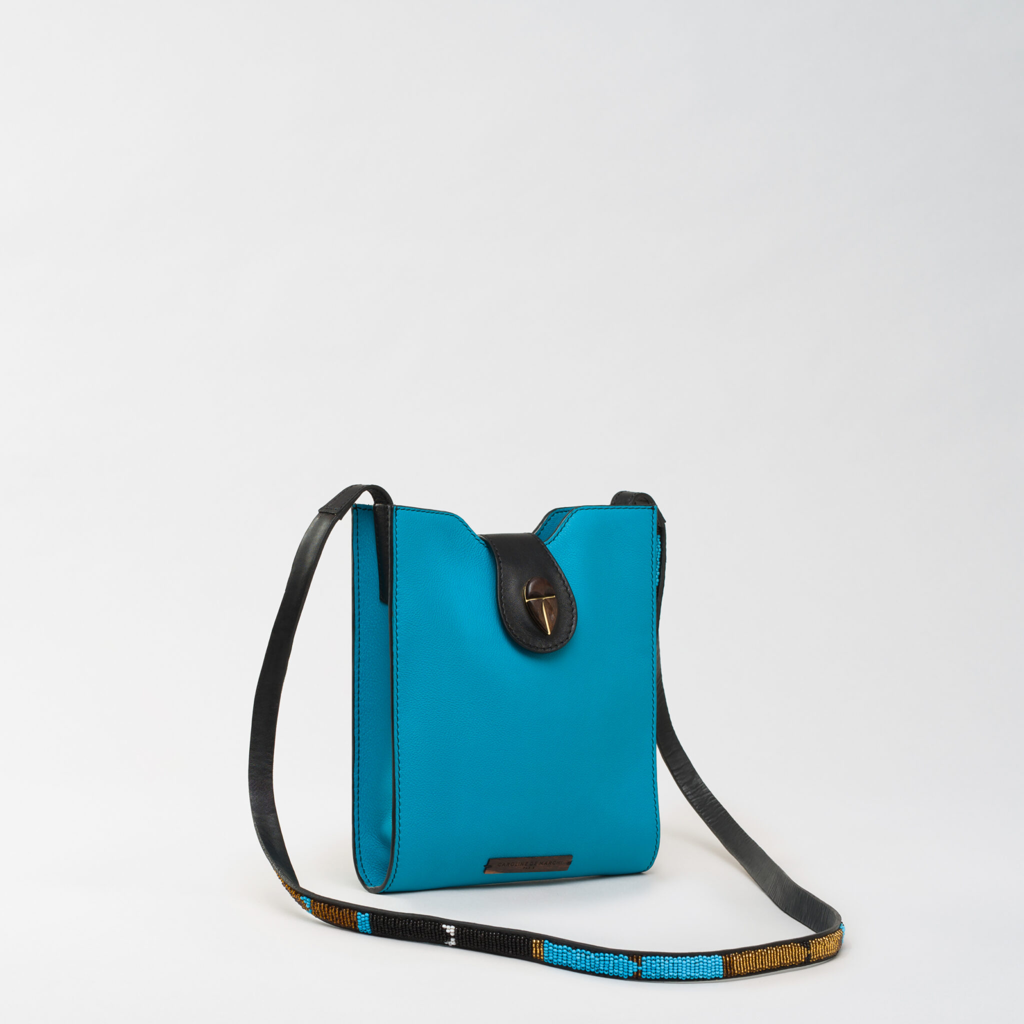 Raph Azibo turquoise leather bag Caroline De Marchi