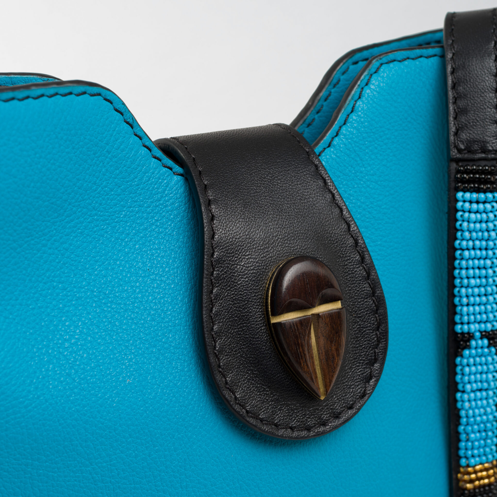 Raph Azibo turquoise leather bag Caroline De Marchi
