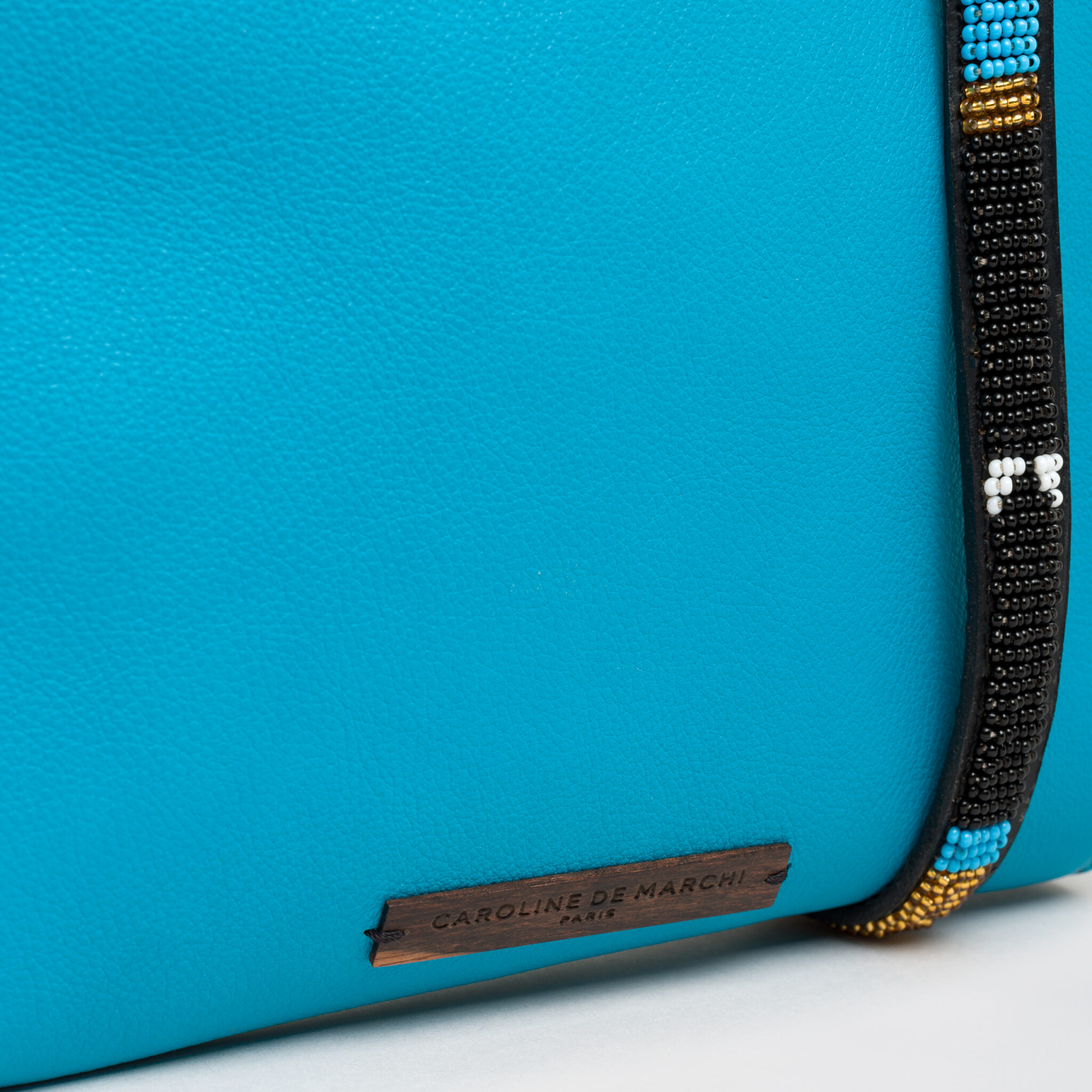 Raph Azibo turquoise leather bag Caroline De Marchi